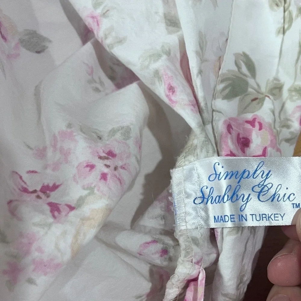 Simply Shabby Chic Pink Rose Floral Cotton Pillowcase Cottagecore Romantic Vtg